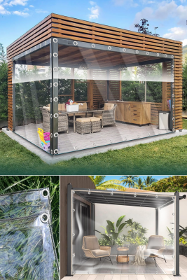 Su Geçirmez Şeffaf Kış Bahçesi 1.6x2 Metre - Şeffaf Balkon Perdesi Brandası, Kamelya, Hobi Bahçesi